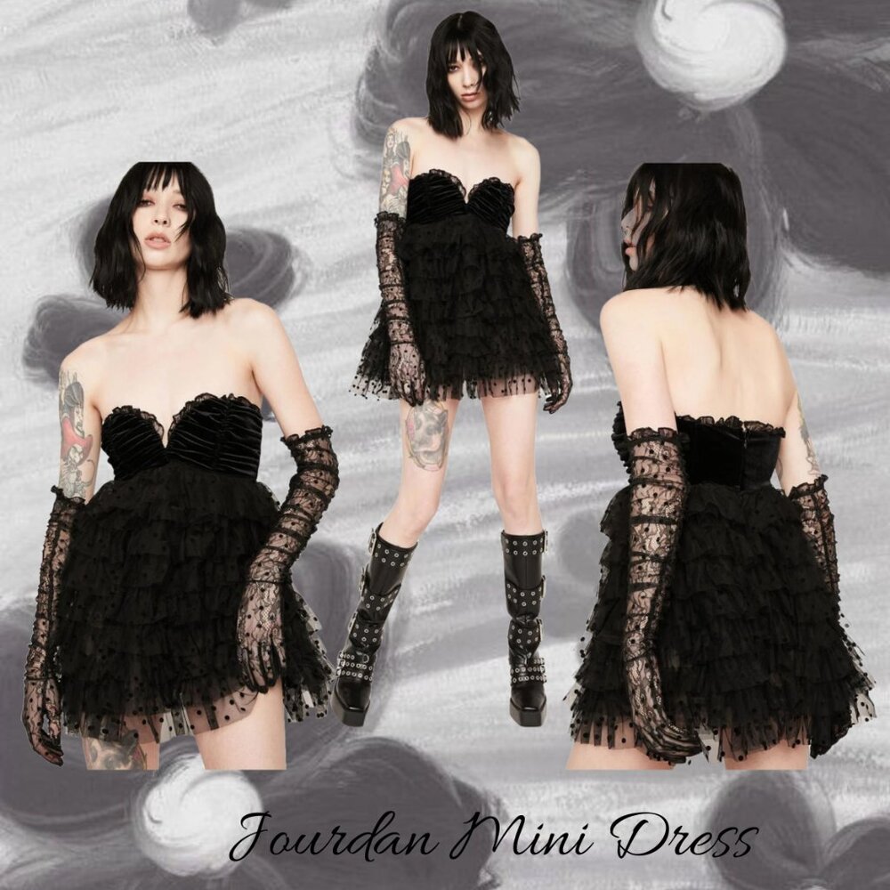 For Love And Lemons Jourdan Off-The-Shoulder Mini Dress  NWT